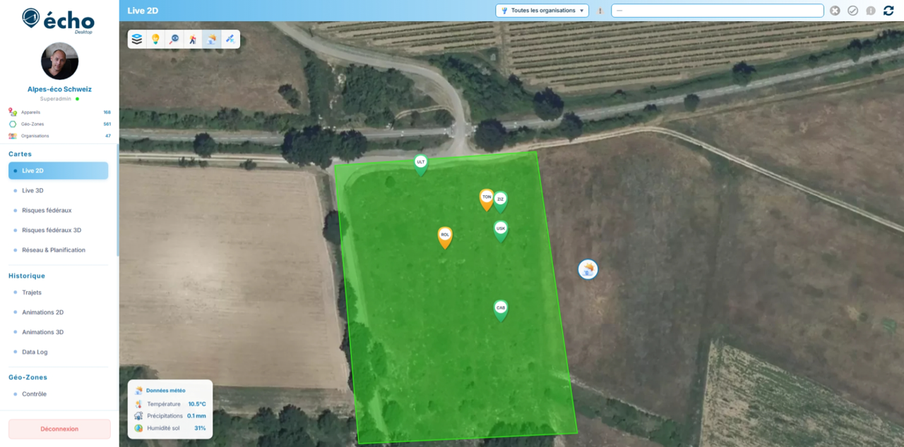 Live 2D - Météo temps réel