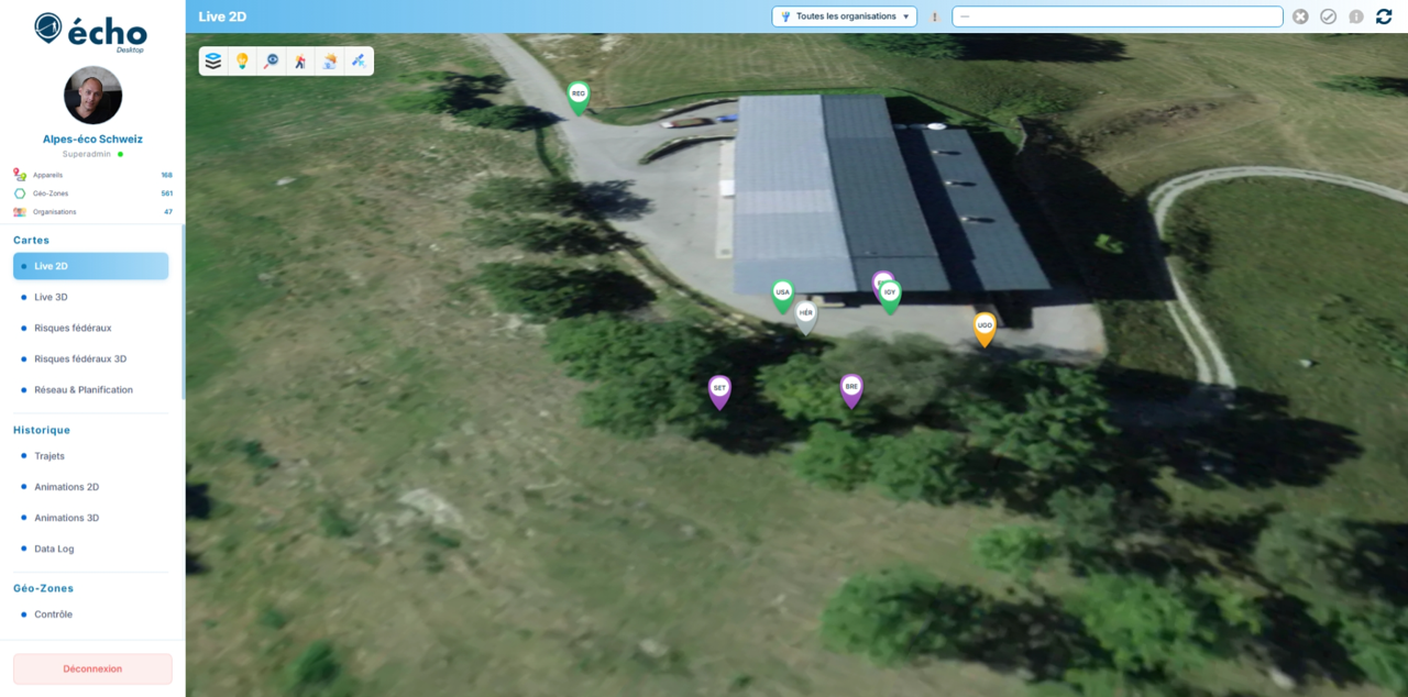 Live 2D - Vue principale